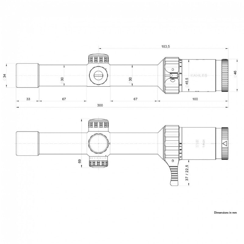 Helia K18i-2 1-8x24 Belyst Kikarsikte EN STL