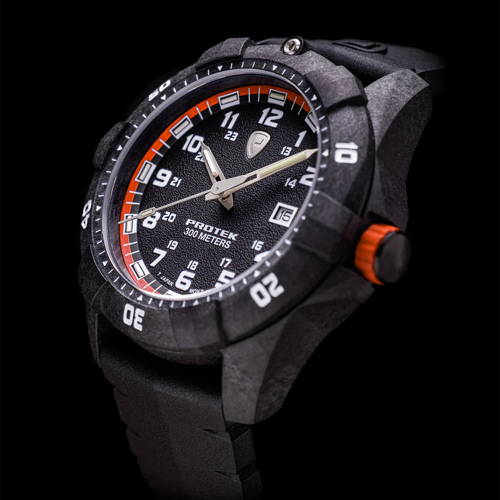 Carbon Composite Dive Series 1004 Svart Orange Med Svart Armband SVART ORANGE MED SVART ARMBAND / 1 ST