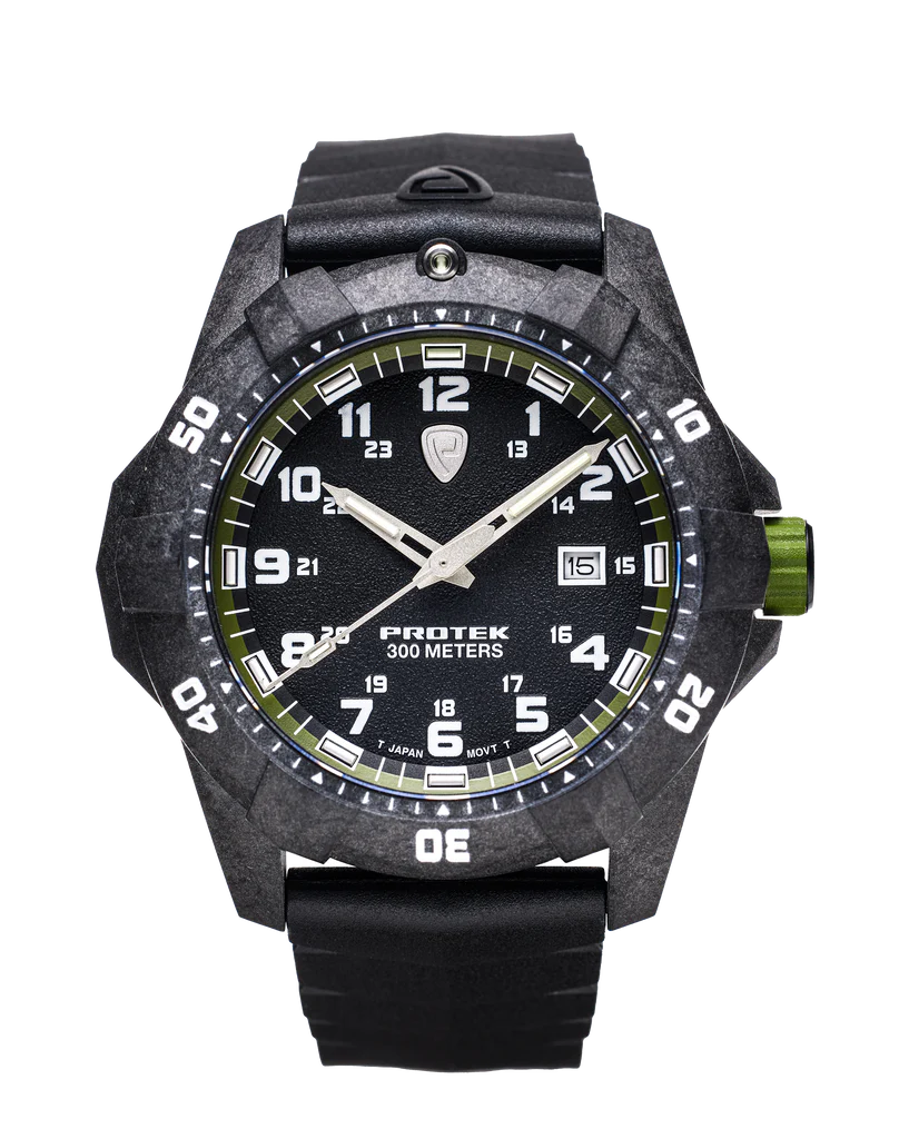 Carbon Composite Dive Series 1005 Svart Grön Med Svart Armband SVART GRÖN MED SVART ARMBAND / 1 ST