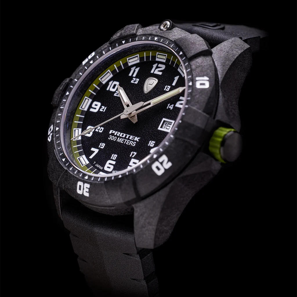 Carbon Composite Dive Series 1005 Svart Grön Med Svart Armband SVART GRÖN MED SVART ARMBAND / 1 ST