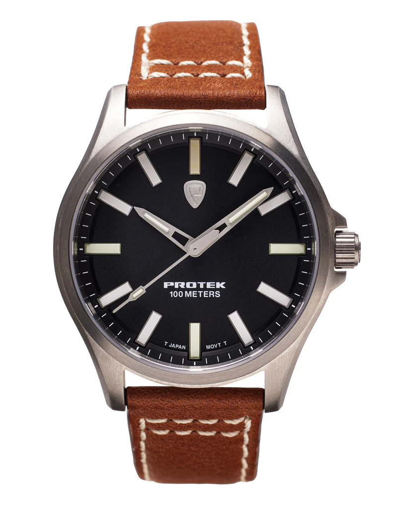 ProTek Field Series 3000 Titan TITAN SVART URTAVLA DARK TAN LÄDERARMBAND / 1 ST / EN STL