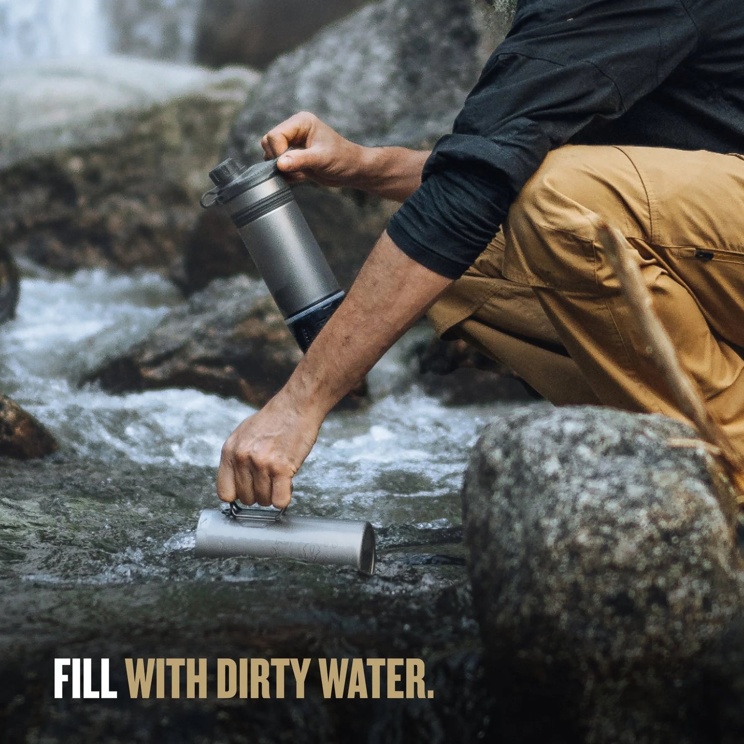 GeoPress Purifier Titan 710 ml COVERT BLACK / ONE SIZE