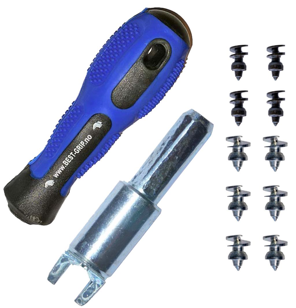 Skruvdubb för kängor och skor - inkl verktyg KORT