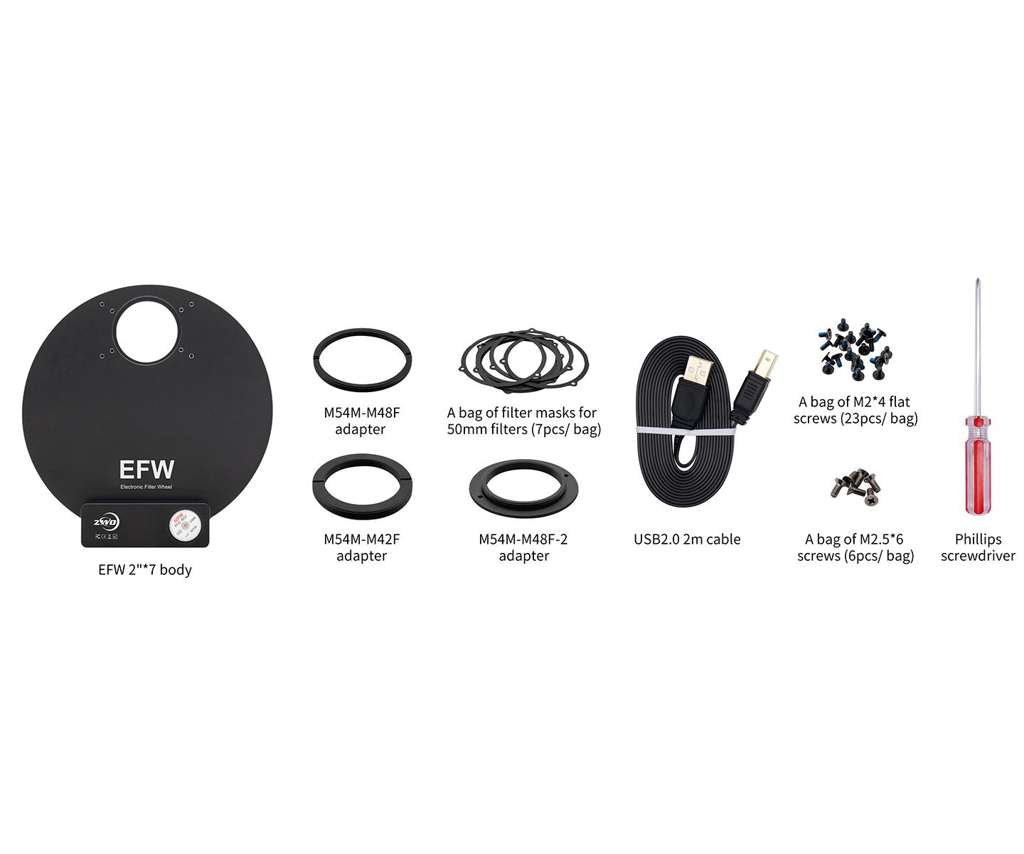 ZWO USB Filterhjul för 7x 2