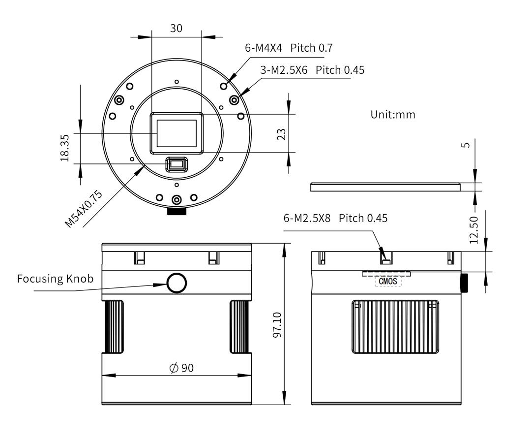 Monokromatisk Kamera ASI2600MM Duo - Sensor D=28,3 mm - med Guiding Sensor 1 ST