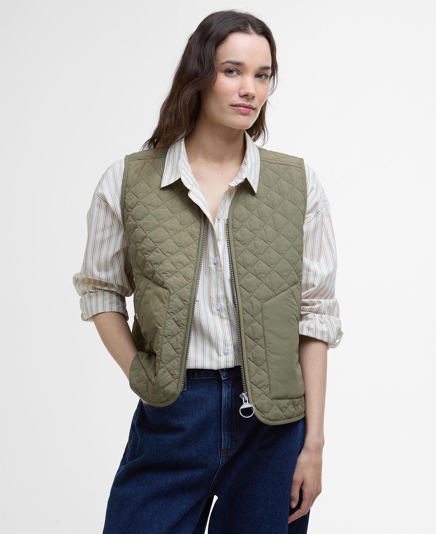 Louise Gilet Vest Women DUSKY GREEN / 10