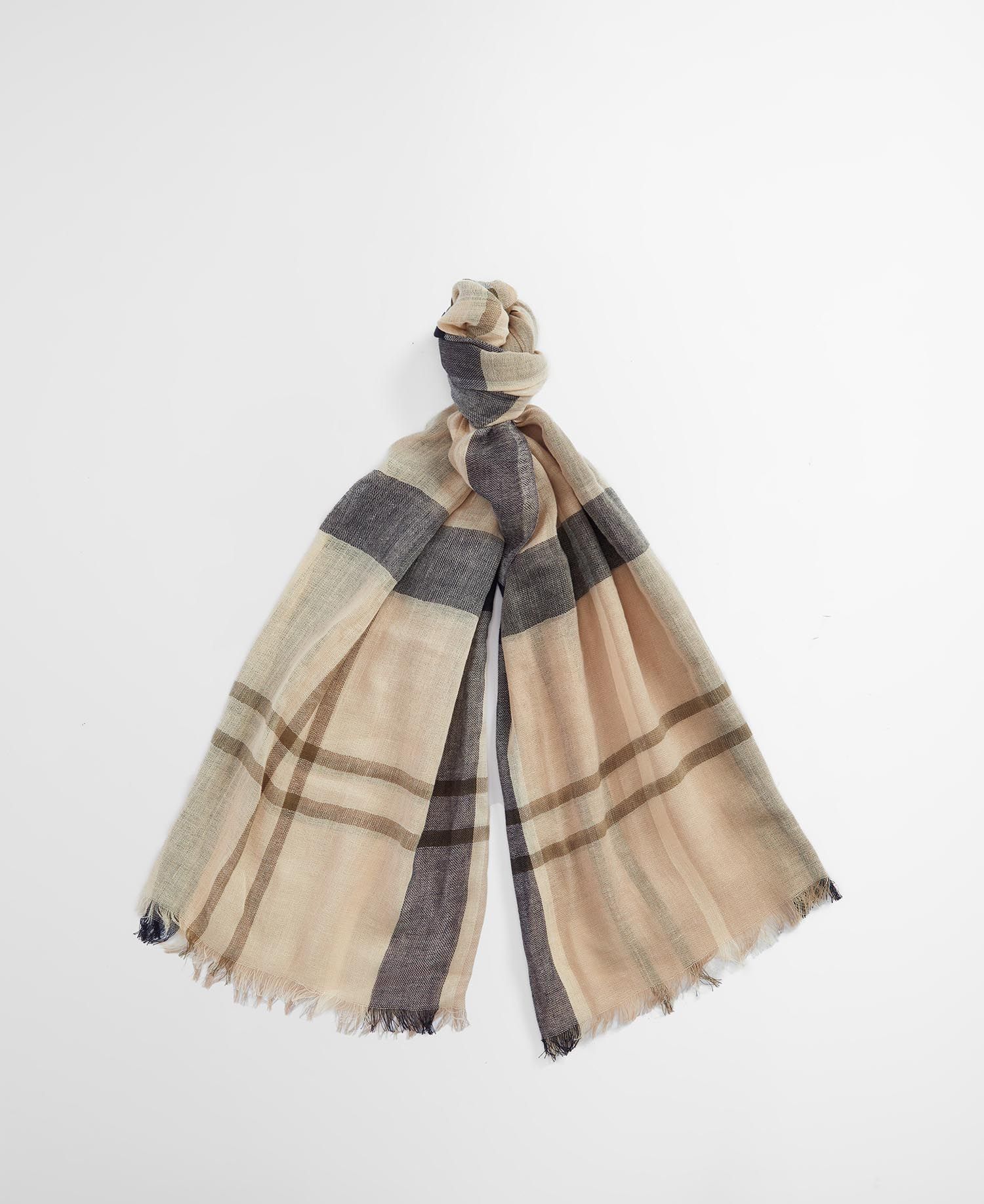 Abigail Tartan Scarf Women DARK NAVY/LIGHT SAND / EN STL
