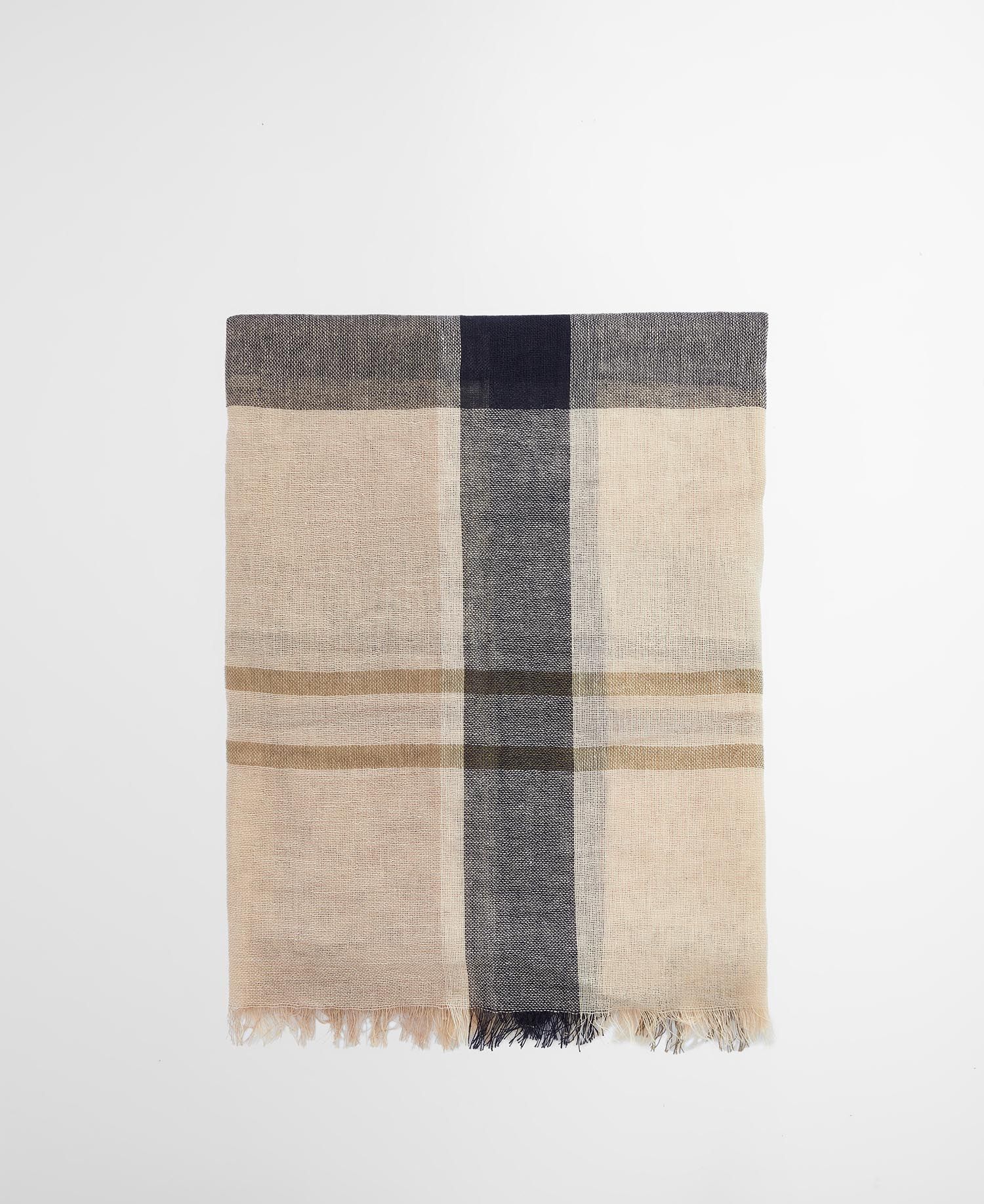 Abigail Tartan Scarf Women DARK NAVY/LIGHT SAND / EN STL