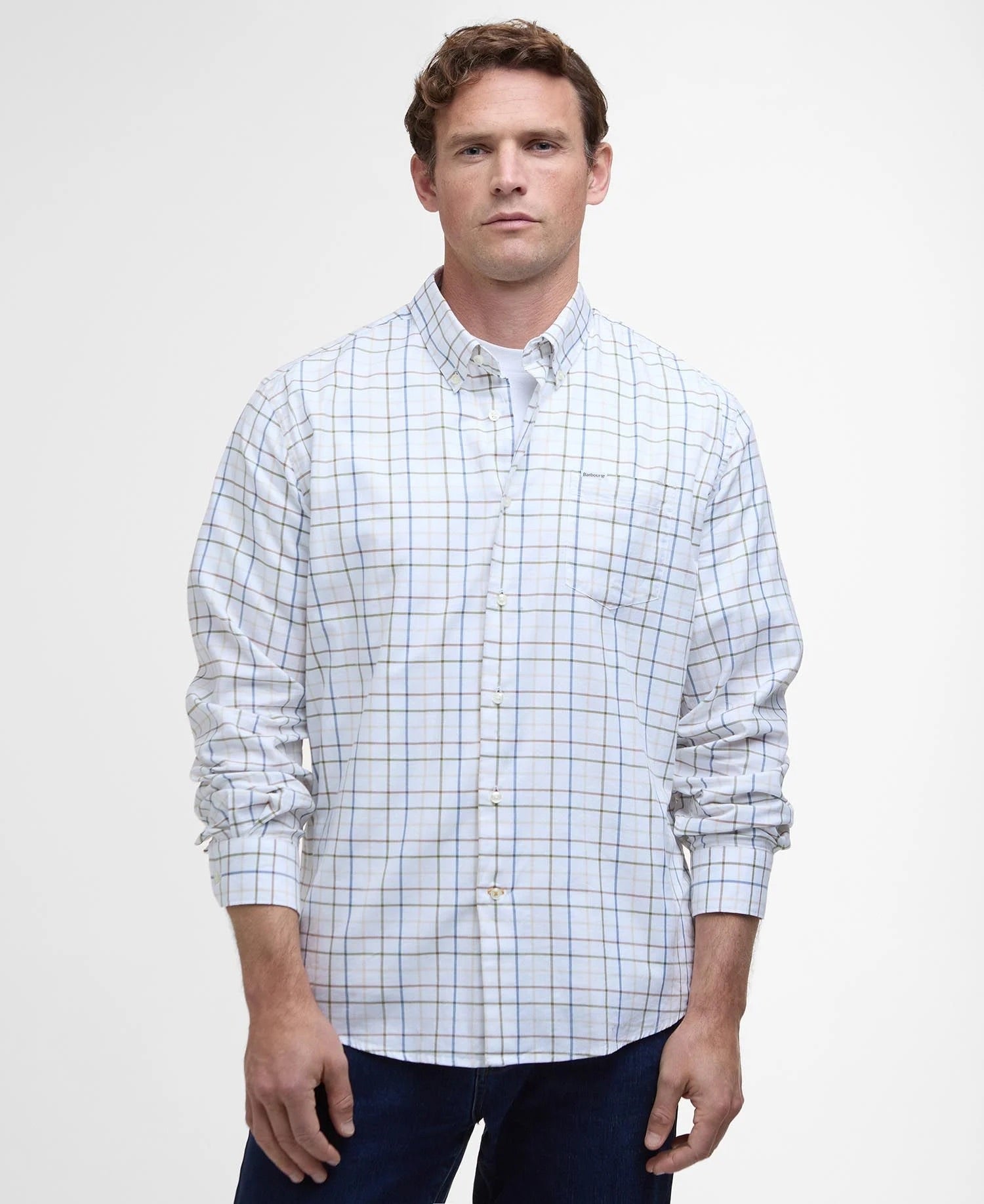 Caswell Tattersall Regular Fit Shirt Men PINE GREEN / S