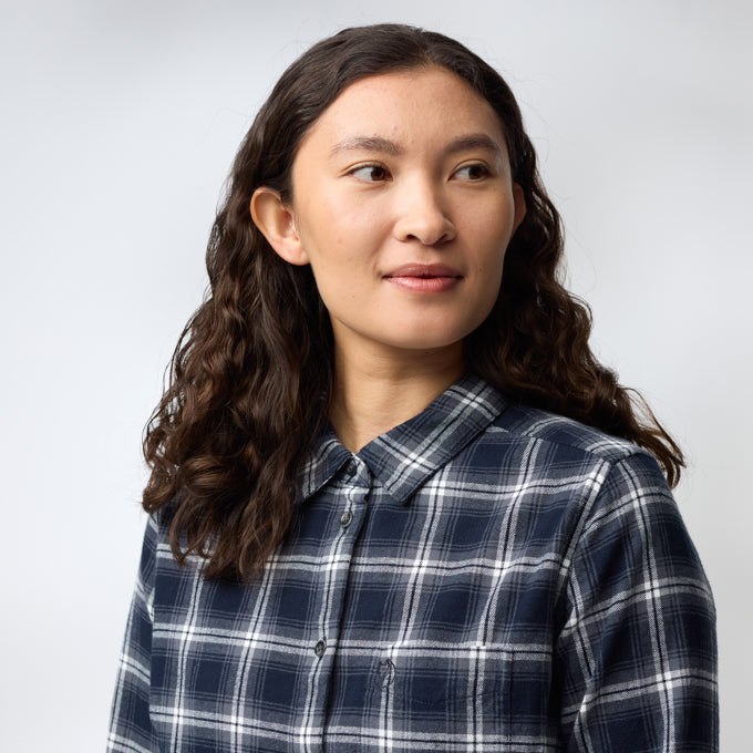 Övik Flannel Shirt Women DARK NAVY-INDIGO BLUE / XS