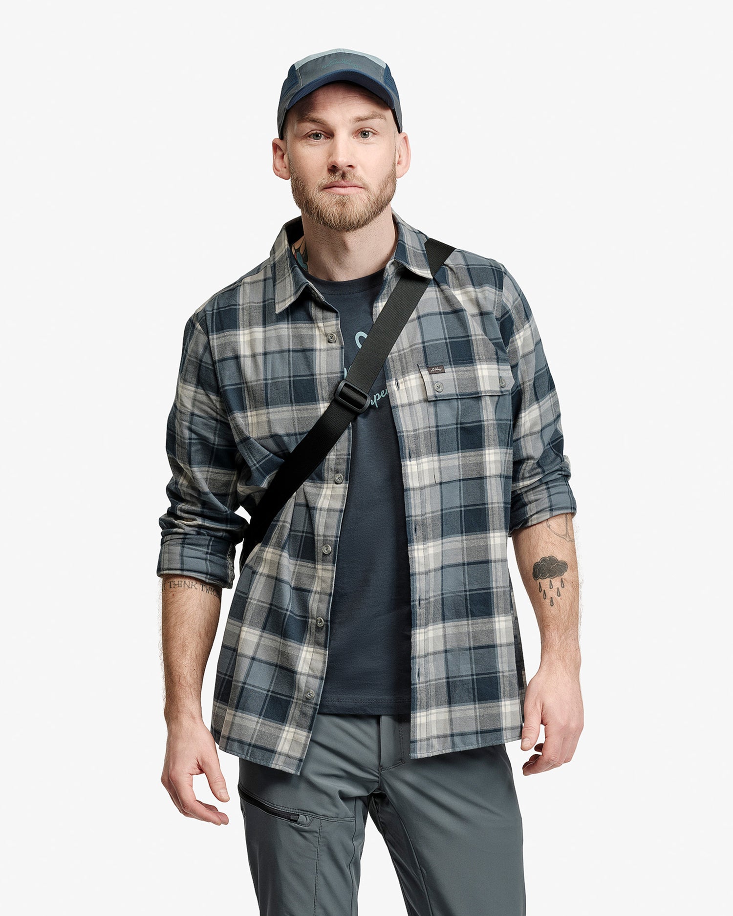 Järpen Plaid Flannel Shirt DK SKY BLUE / XS