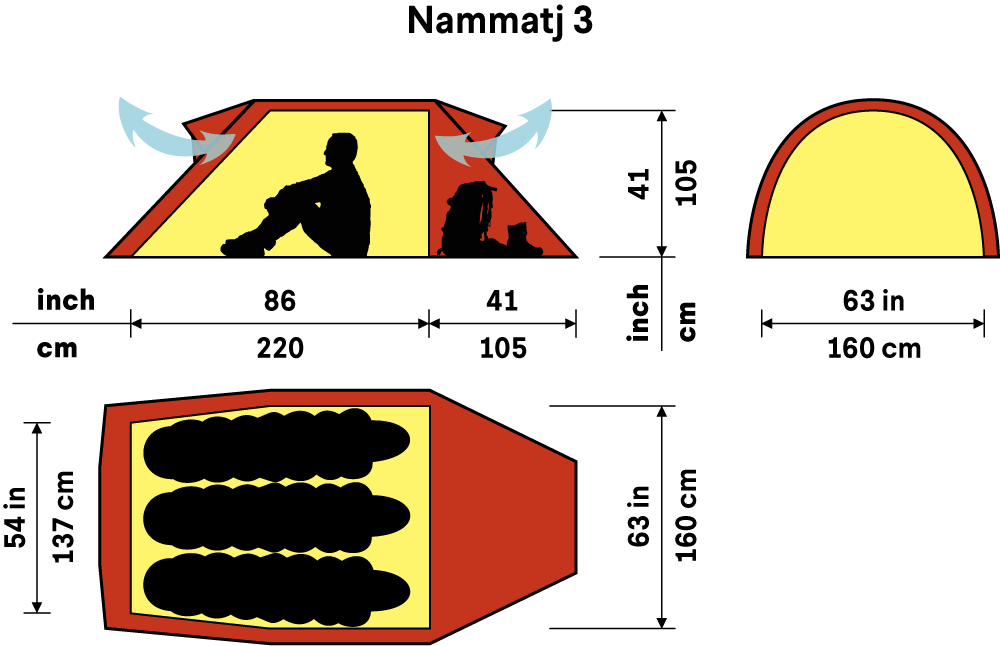 Nammatj 3 tält GREEN / EN STL