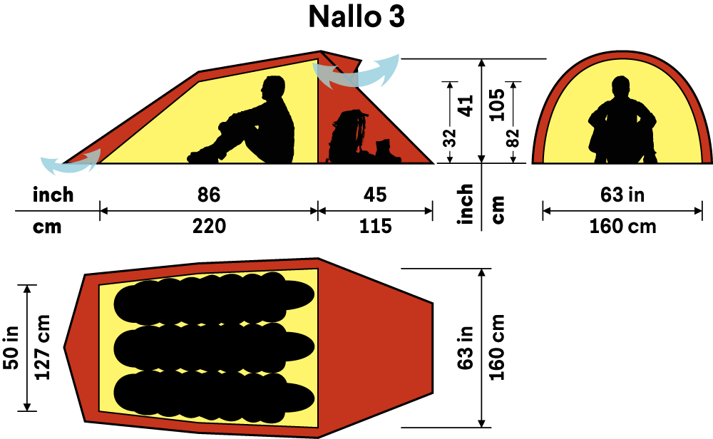 Nallo 3 tält GREEN / EN STL
