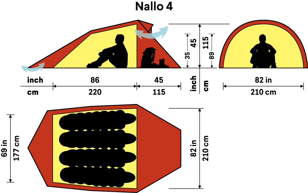 Nallo 4 tält GREEN / EN STL