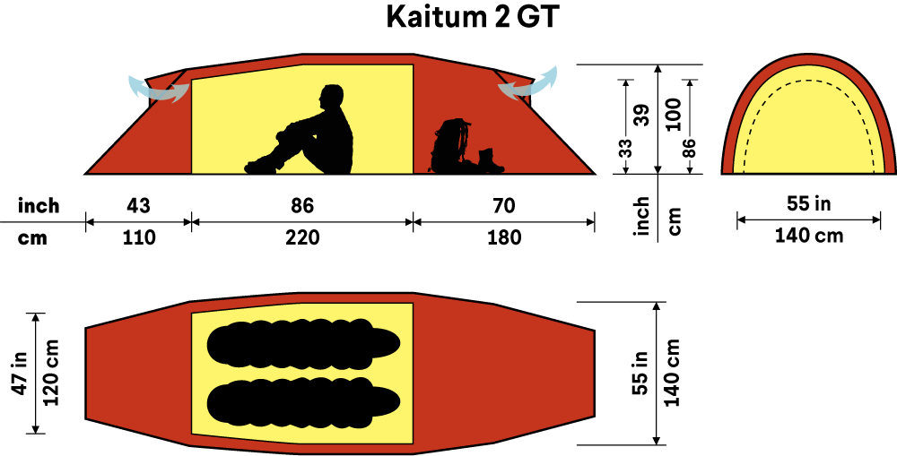 Kaitum 2 GT tält GREEN / EN STL