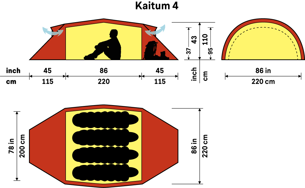 Kaitum 4 tält GREEN / EN STL