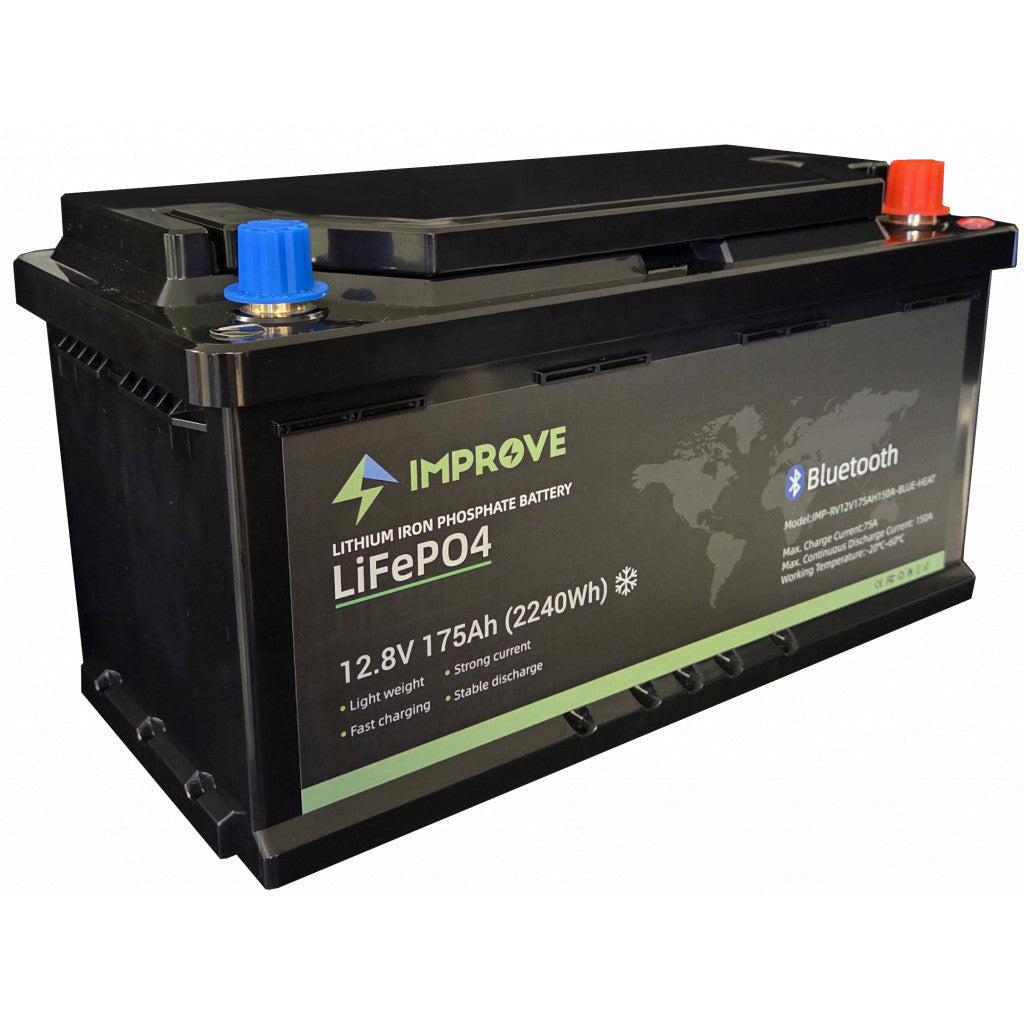 Lithium Batteri 175ah 12v Heat SVART / 355X175X188MM