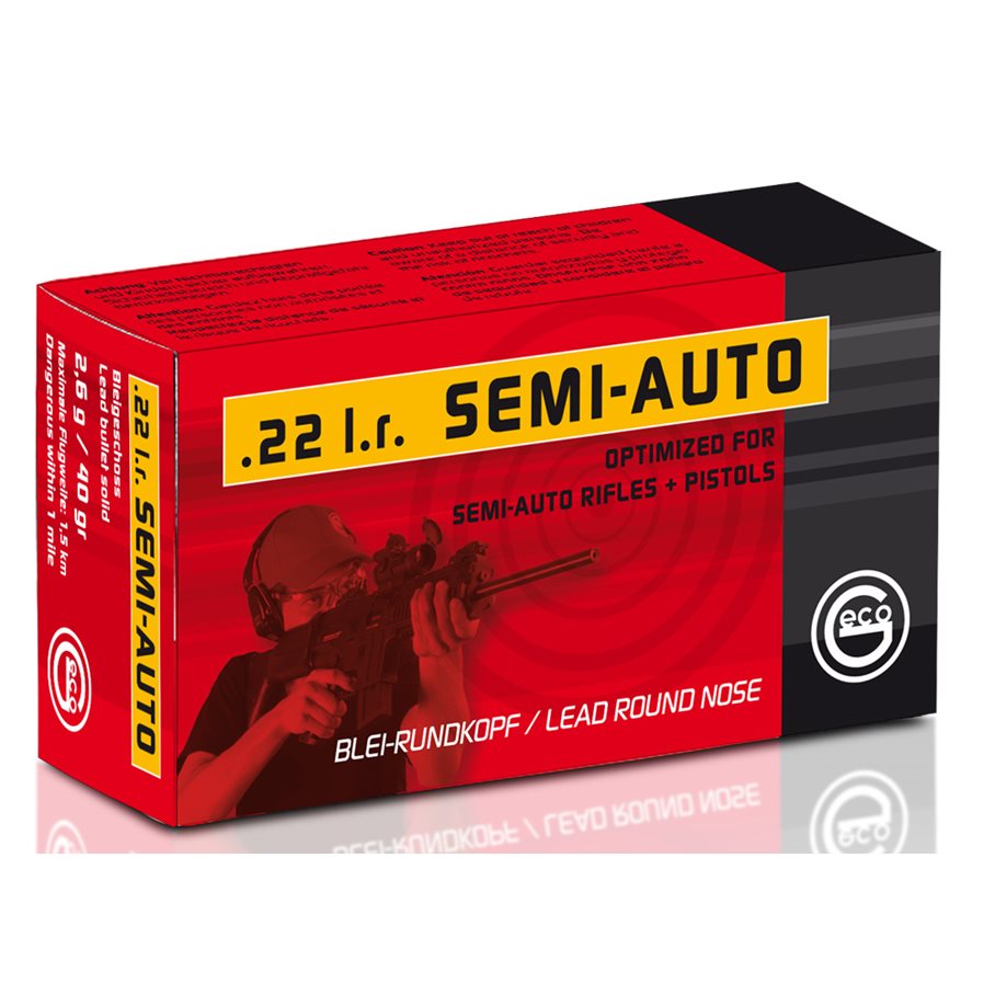 22 LR semi-auto 2,6 g/40 gr, 50 st/ask .22LR / 50 ST
