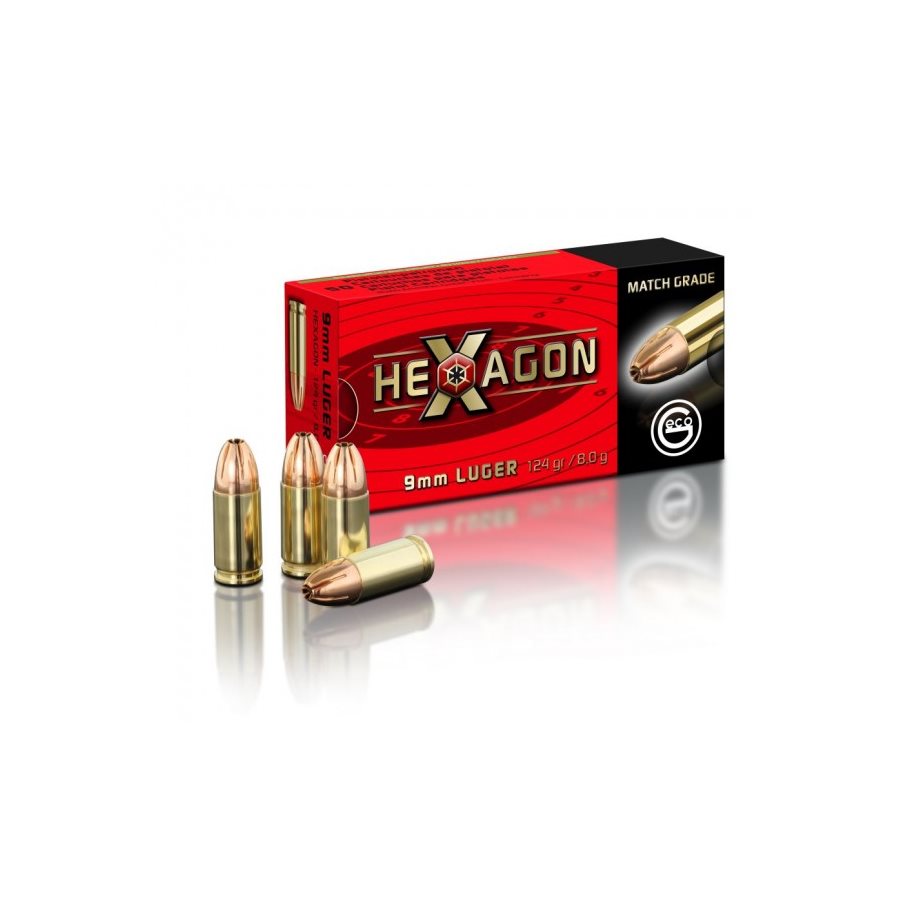 9 mm Luger Hexagon 8 g/124 gr, 50 st/ask 50 ST / 9 MM
