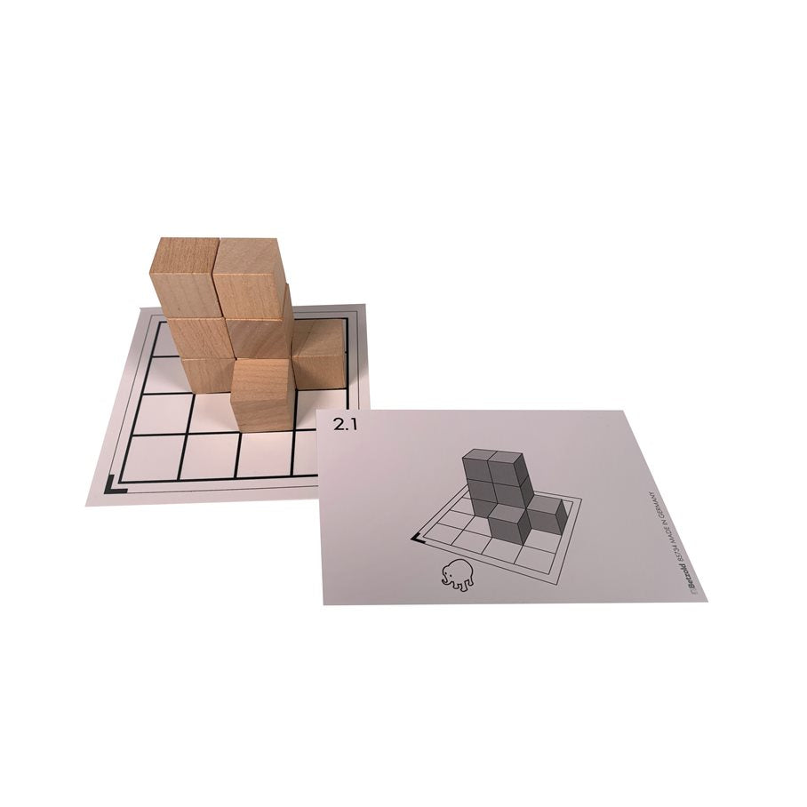 Träkuber - arbetskort (pkt.2) EN STL