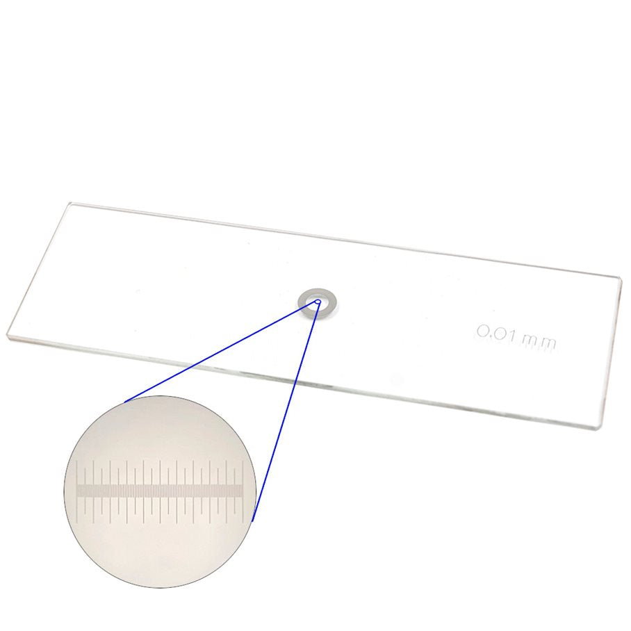 Mikrometerskala för kalibrering av mikroskop/stereolupp EN STL