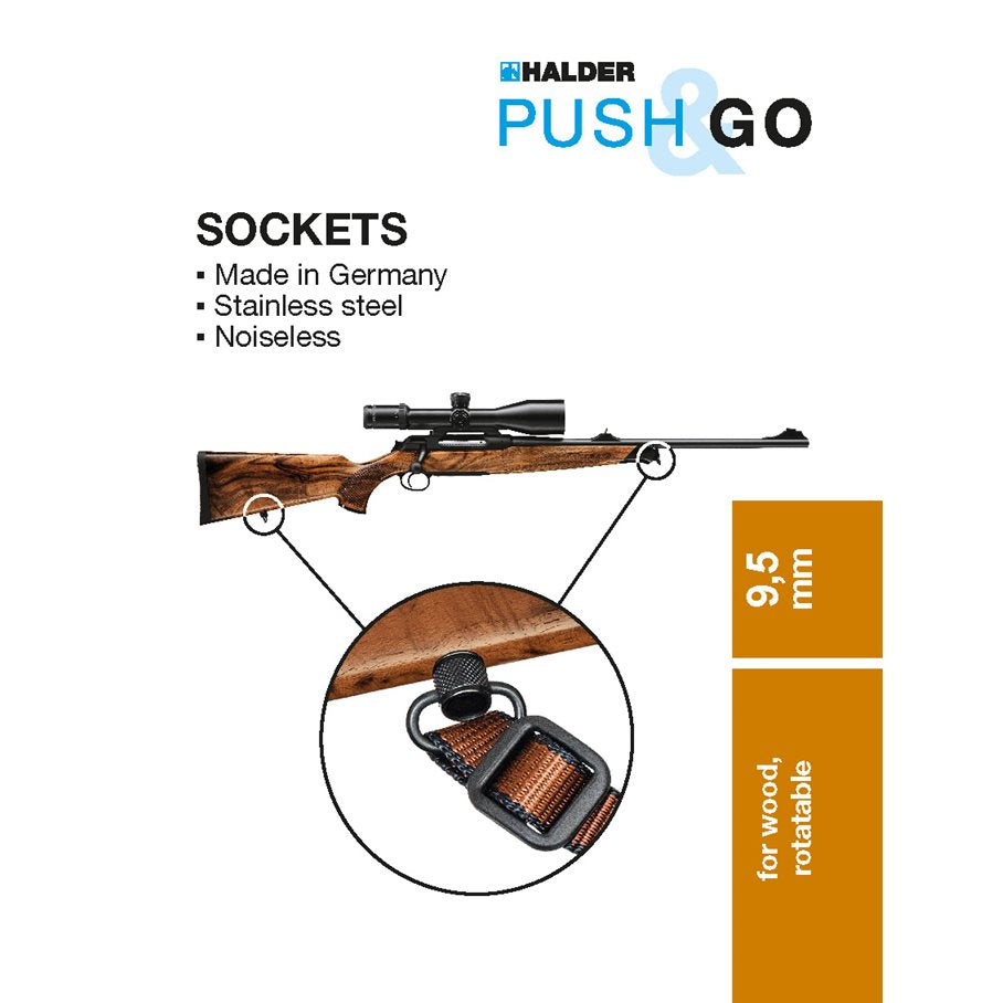 Hylsa Rembygelfäste 2 st / set Ø 9,5 x 1,0 mm, svart, trä, vridbar EN STL