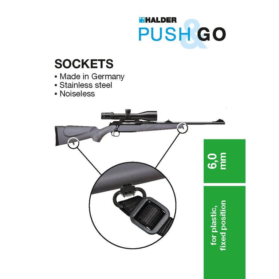 Hylsa Rembygelfäste 2 st / set Ø 6,0 x 1,0 mm, svart, syntet, låsb EN STL