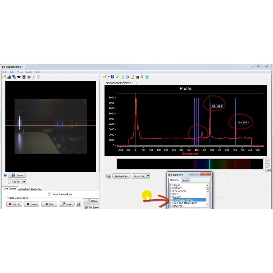 Rspec program för spektroskopi - för klassrum / föreläsning EN STL