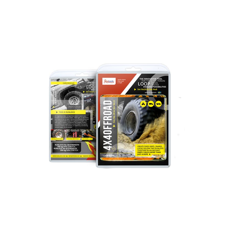 4X4 ATV set med 2 olika starka linor varav en bogserlina EN STL