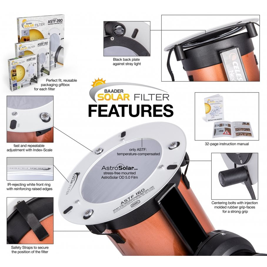ASTF solfilter för teleskop ASTF 80 (100-140 MM)