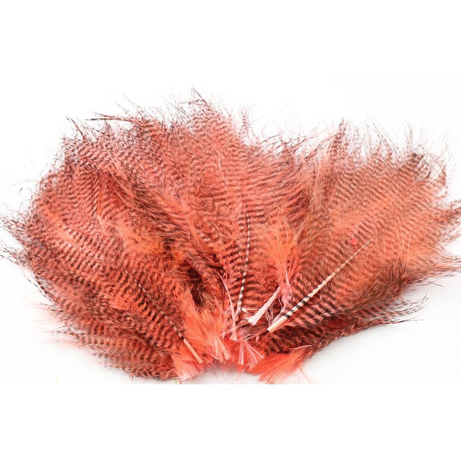 Fine Black Barred Marabou Feathers SALMON PINK / EN STL