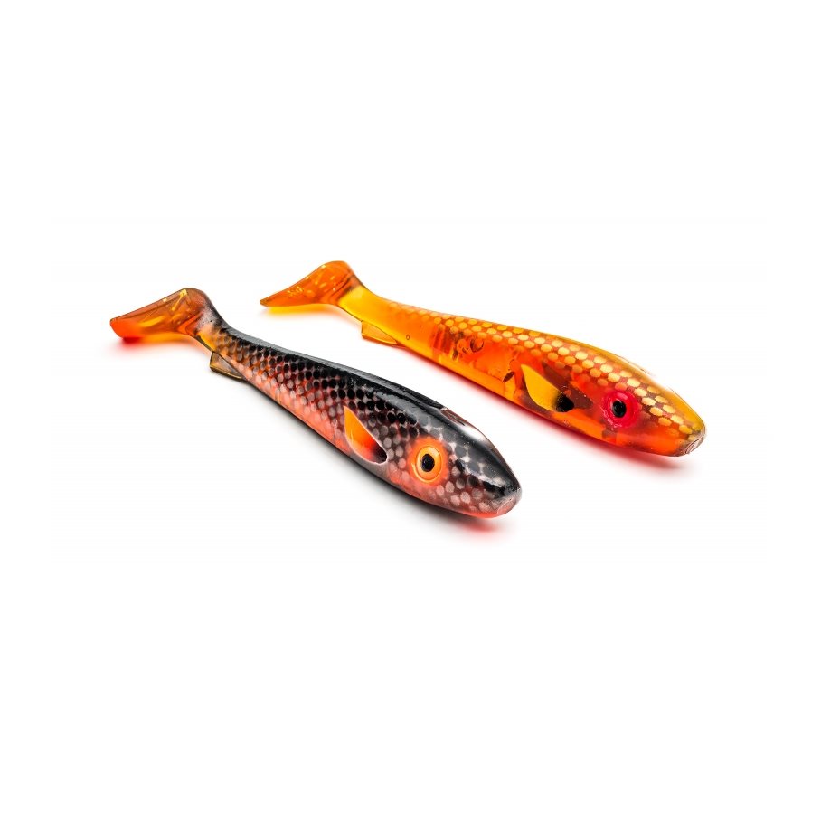 McRubber Flash 17 cm 2-pack MOTOROIL BLACK BACK OCH LIGHT MOTOROIL EELPOUT / 17CM / 47G