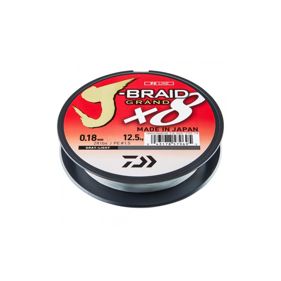 J-Braid X8 Grand 135 m Flätlina Grå GRAY-LIGHT / 0,35 MM