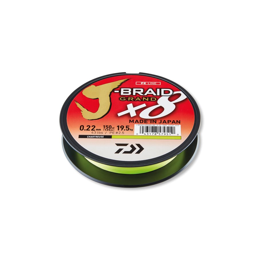 J-Braid X8 Grand 135m Chartreuse CHARTREUSE / 0,13 MM