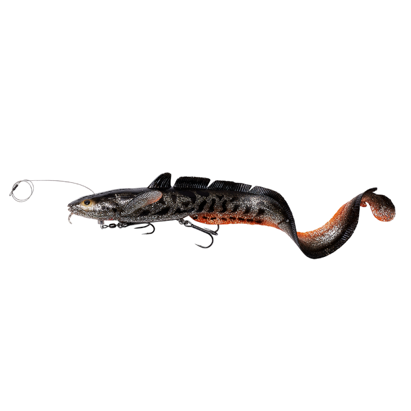 3D Line Thru Burbot 36 cm 216 Gram Gummibete BLACK SILVER / 36 CM / 210 GRAM