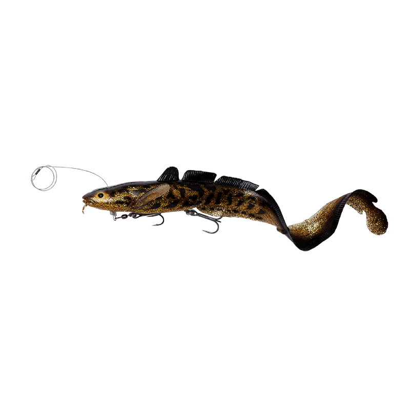 3D Line Thru Burbot 36 cm 216 Gram Gummibete BLACK GOLD / 36 CM / 210 GRAM