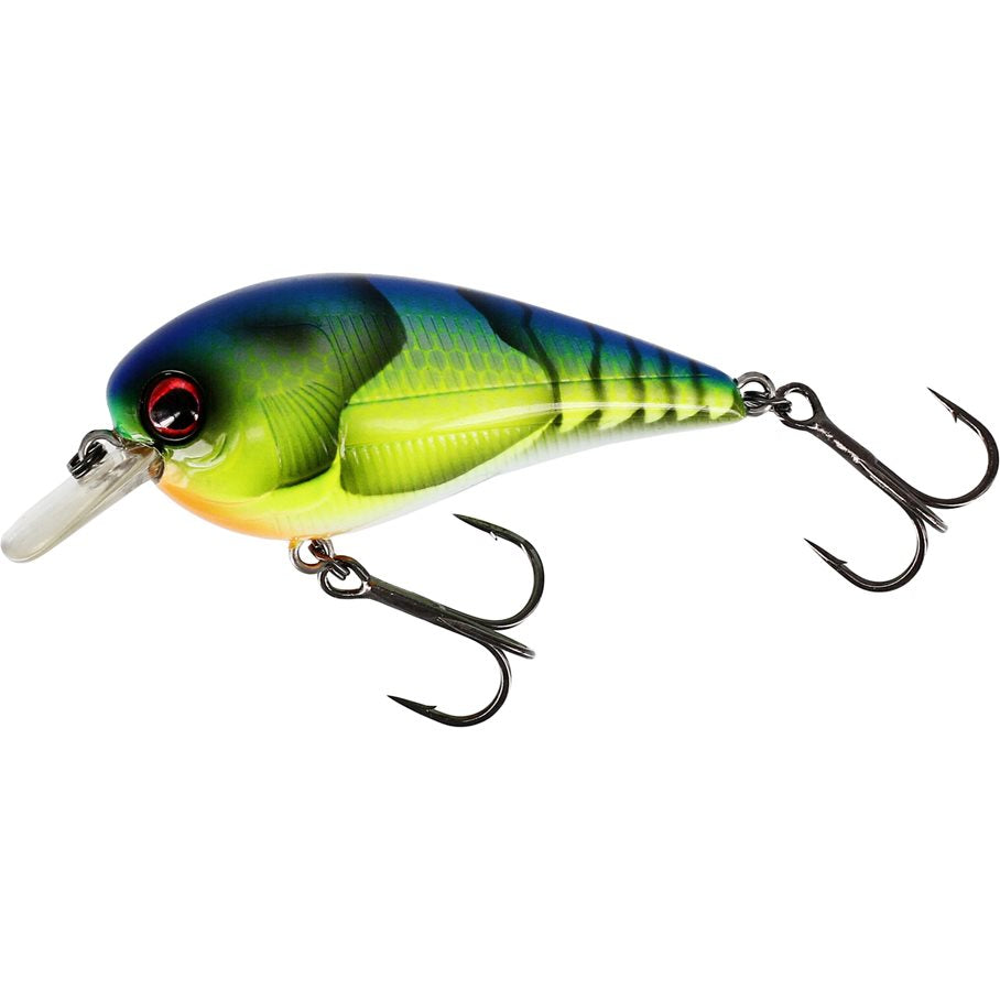 BassBite 1.5 Squarebill Wobbler CHARTREUSE BLUE / 6 CM / 13 GRAM FLYTANDE
