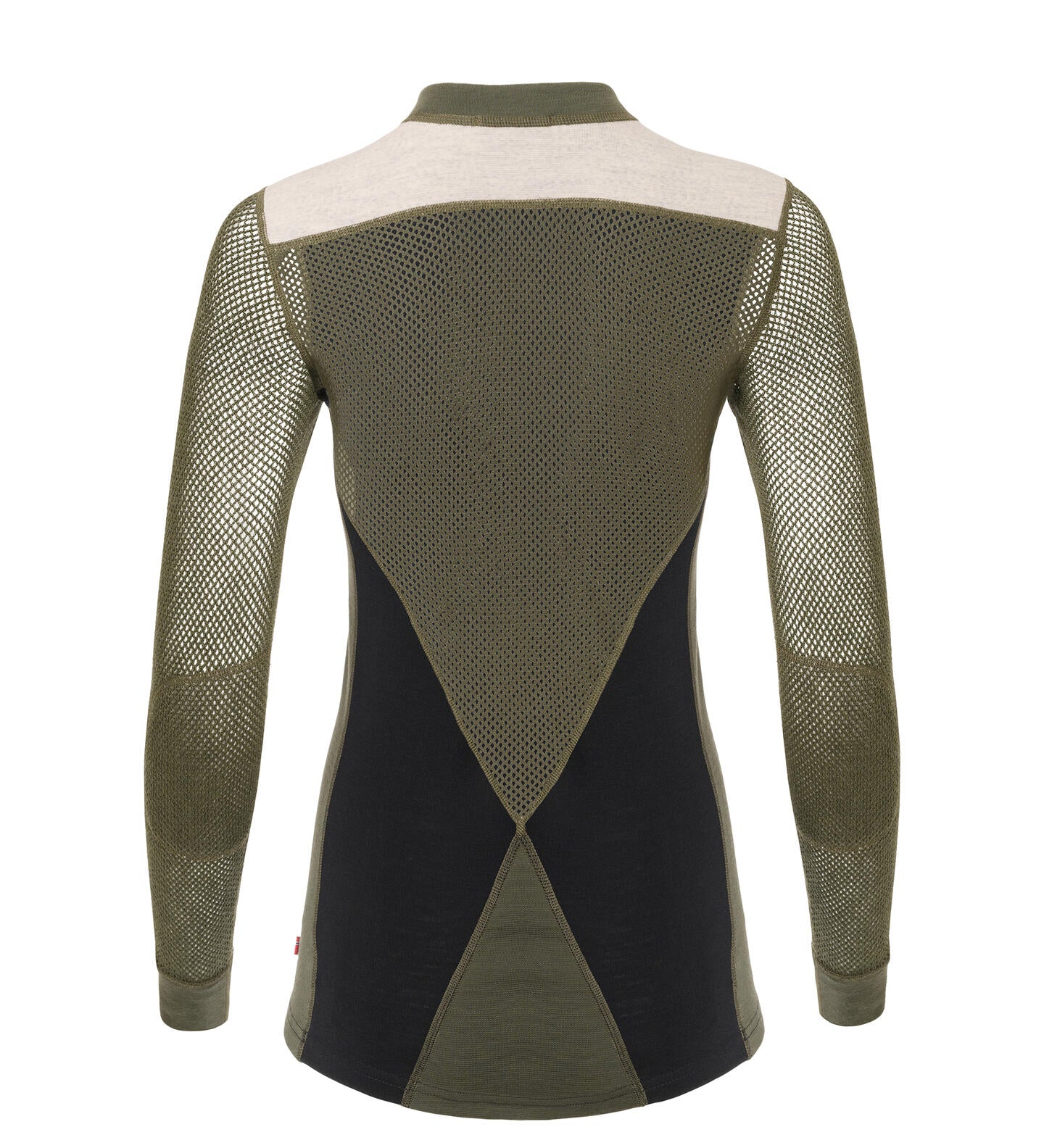 WoolNet Hybrid Crewneck Shirt Women JET BLACK/OLIVE NIGHT/BEIGE MEL / L