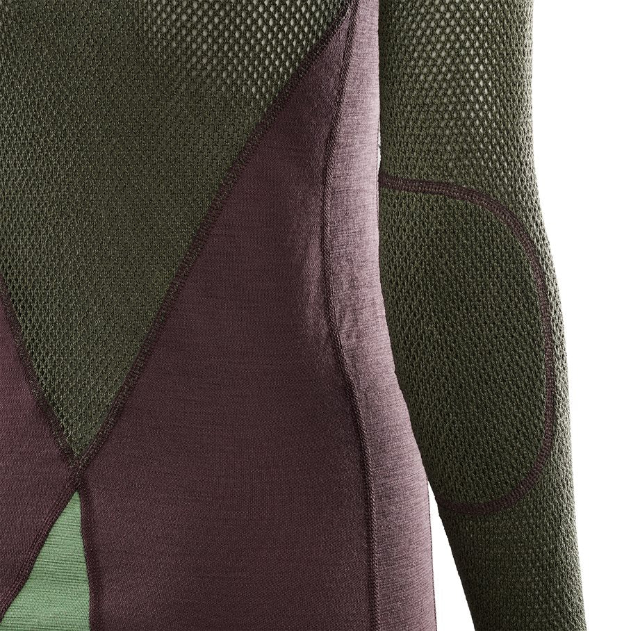 WoolNet Hybrid Crewneck Shirt Women FUDGE/DILL / M