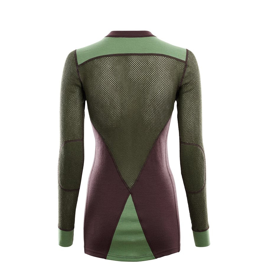 WoolNet Hybrid Crewneck Shirt Women FUDGE/DILL / XXL