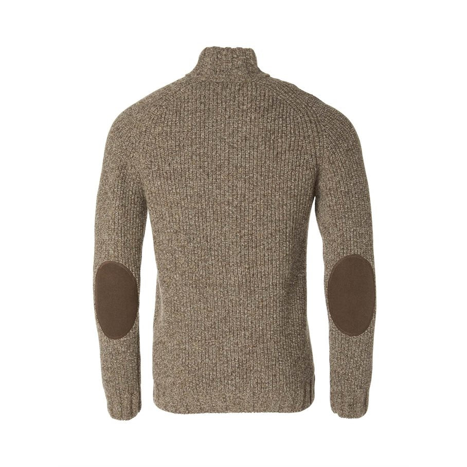 Groby Half Zip Wool Pullover Men SADDLE BROWN NEPS / L