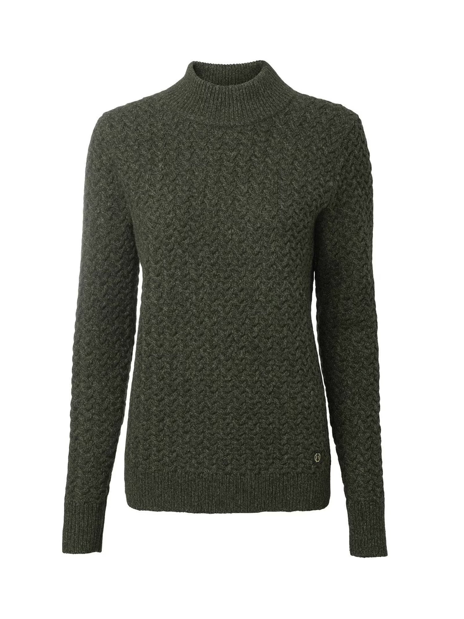 Minley Mockneck Wool Pullover Women MÖRKGRÖN / 40W
