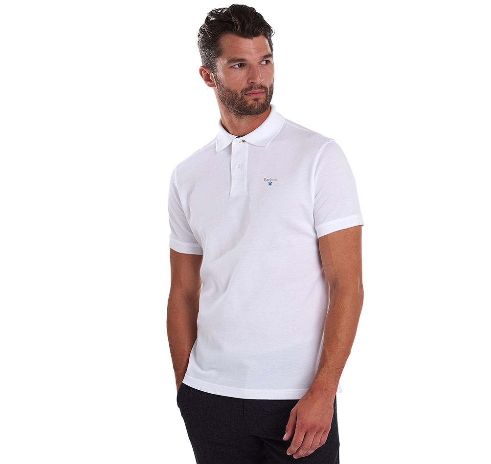 Tartan Pique Polo Men WHITE/DRESS / M