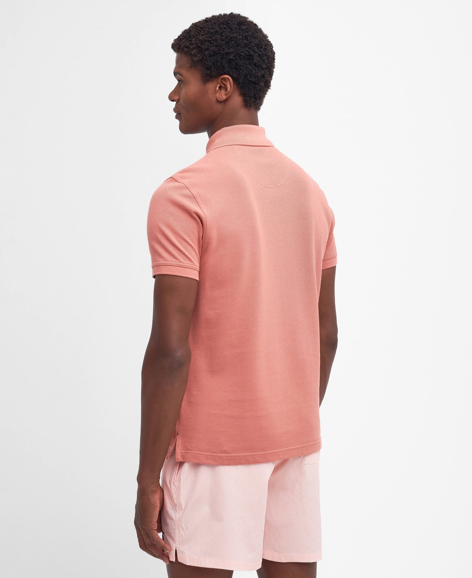 Tartan Pique Polo Men PINK CLAY / M