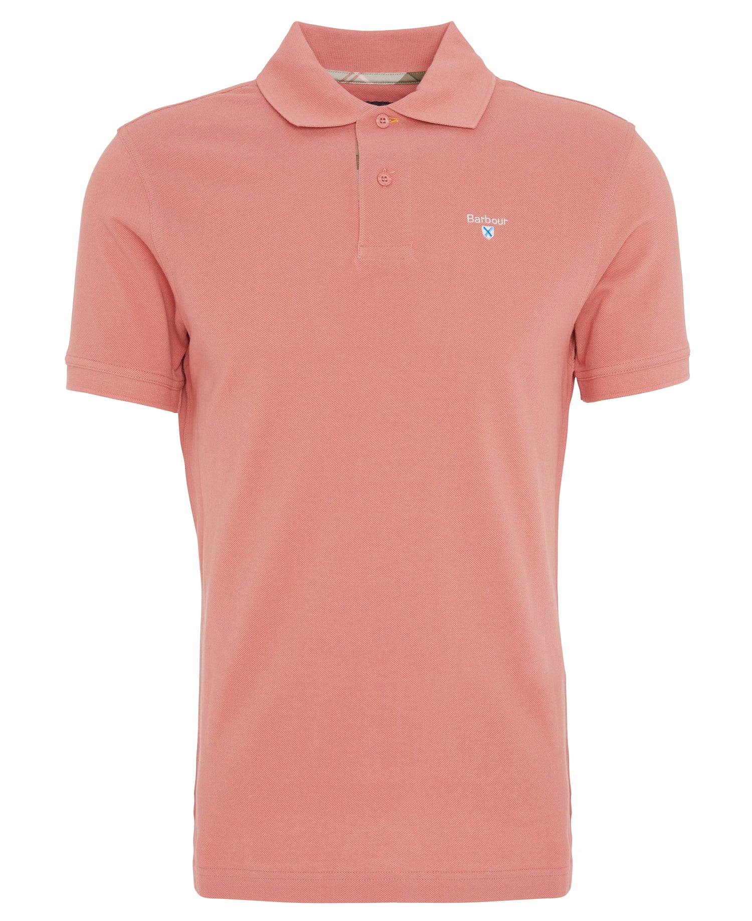 Tartan Pique Polo Men PINK CLAY / L