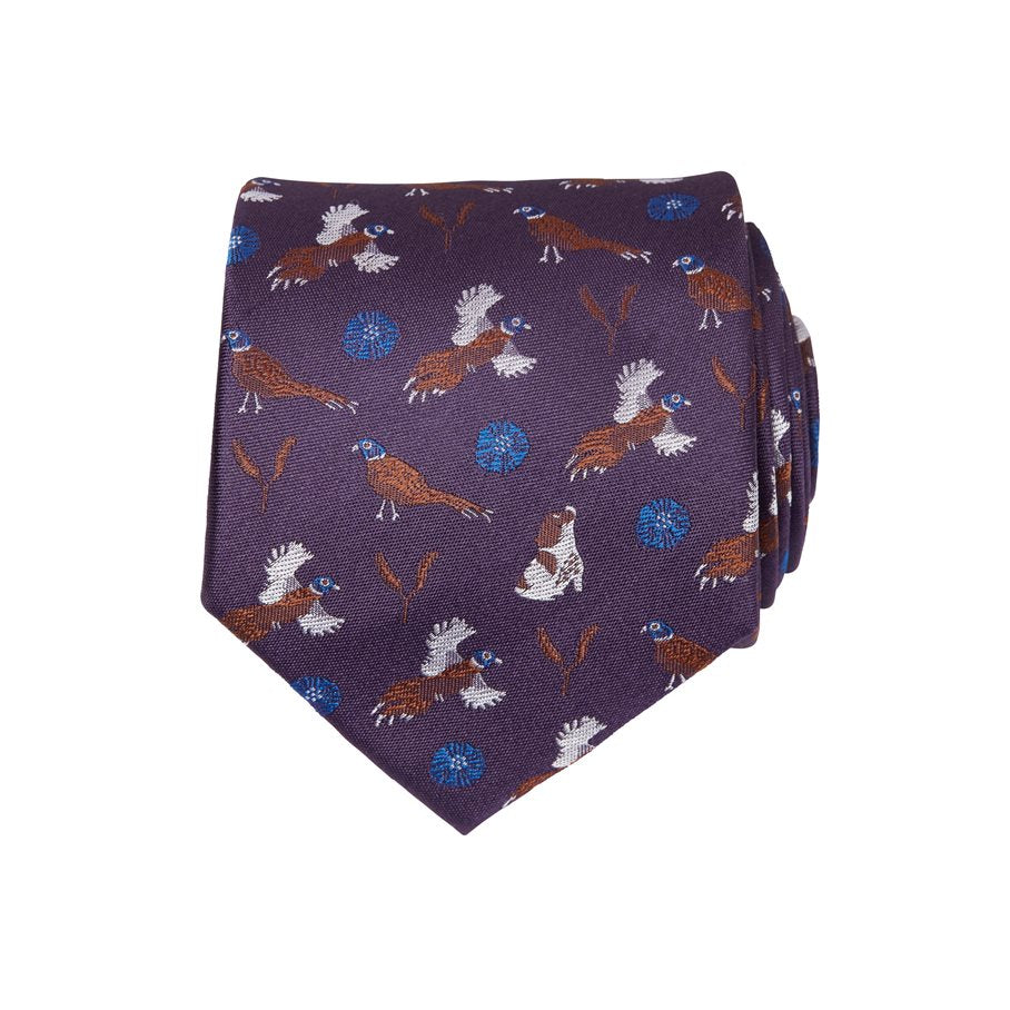 Spaniel Slips, med Fasanmotiv LILA / EN STL