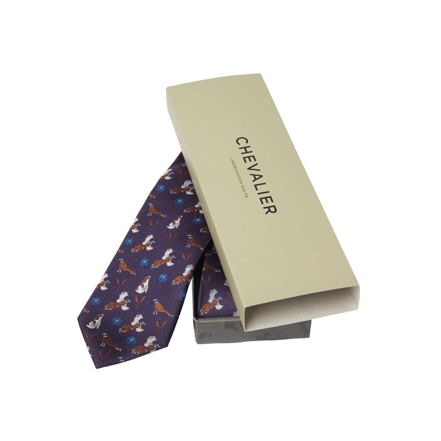 Spaniel Slips, med Fasanmotiv LILA / EN STL