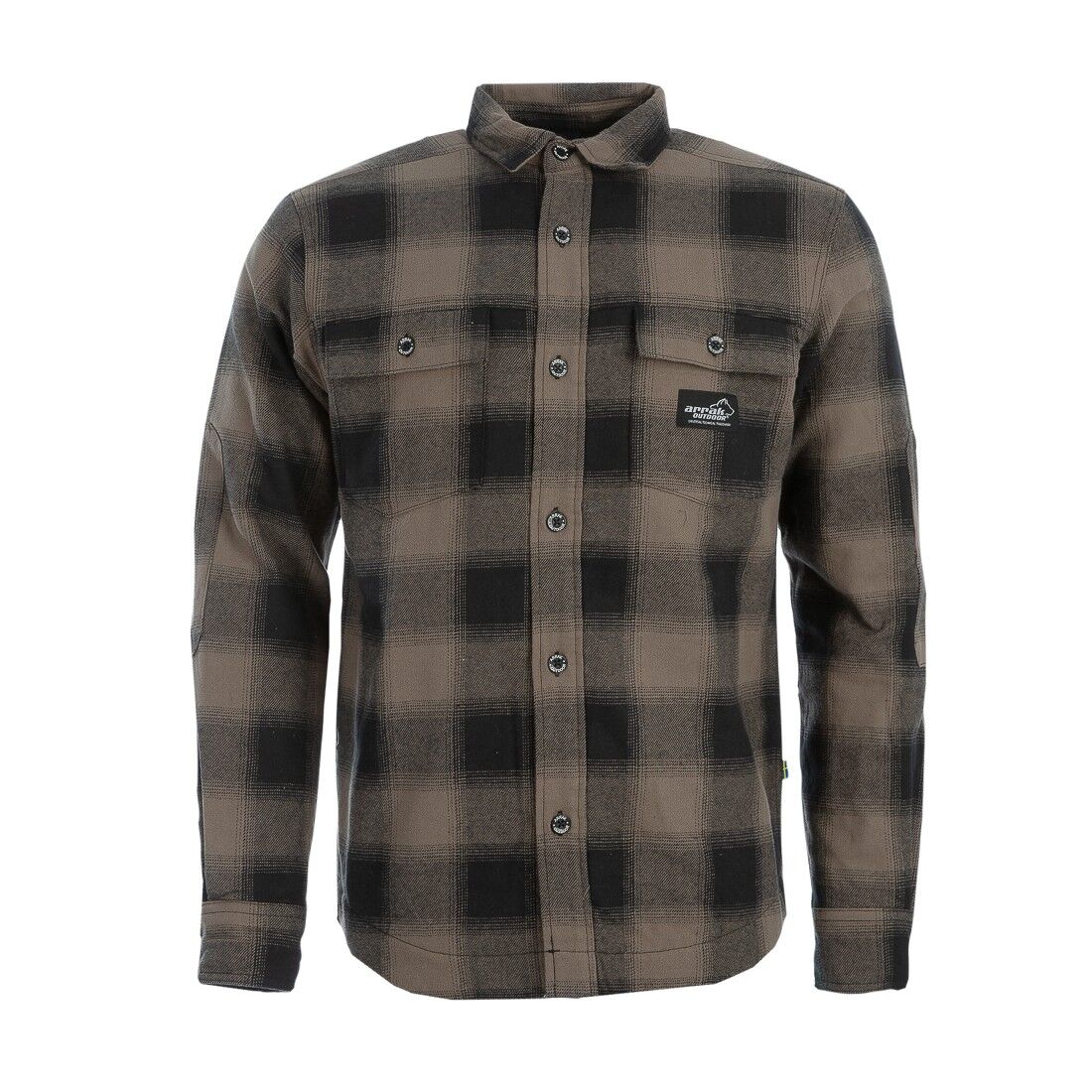 Flannel insulated shirt Men BLACK/BROWN / XL