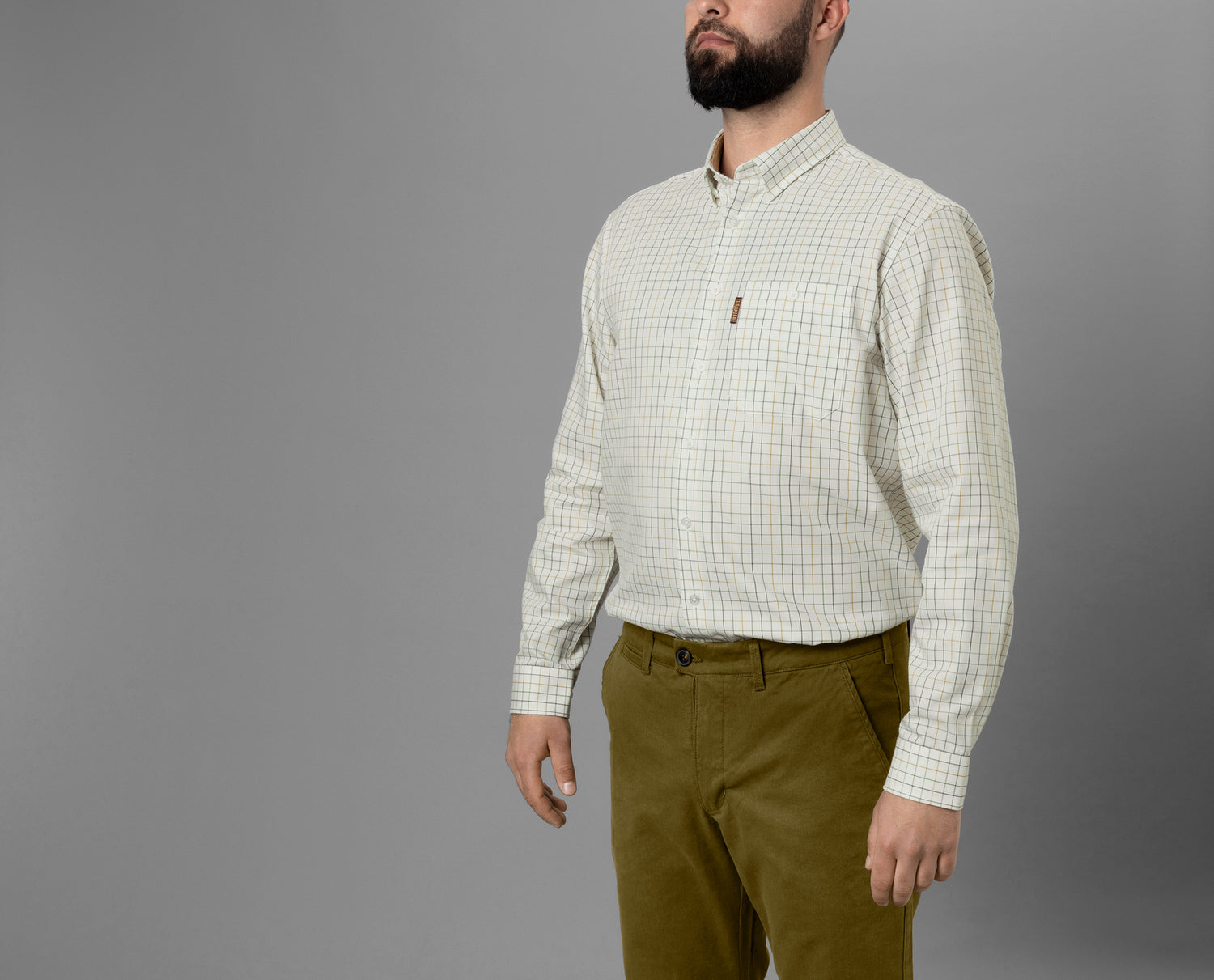 Allerston L/S skjorta EMERALD GREEN/WHITE / M