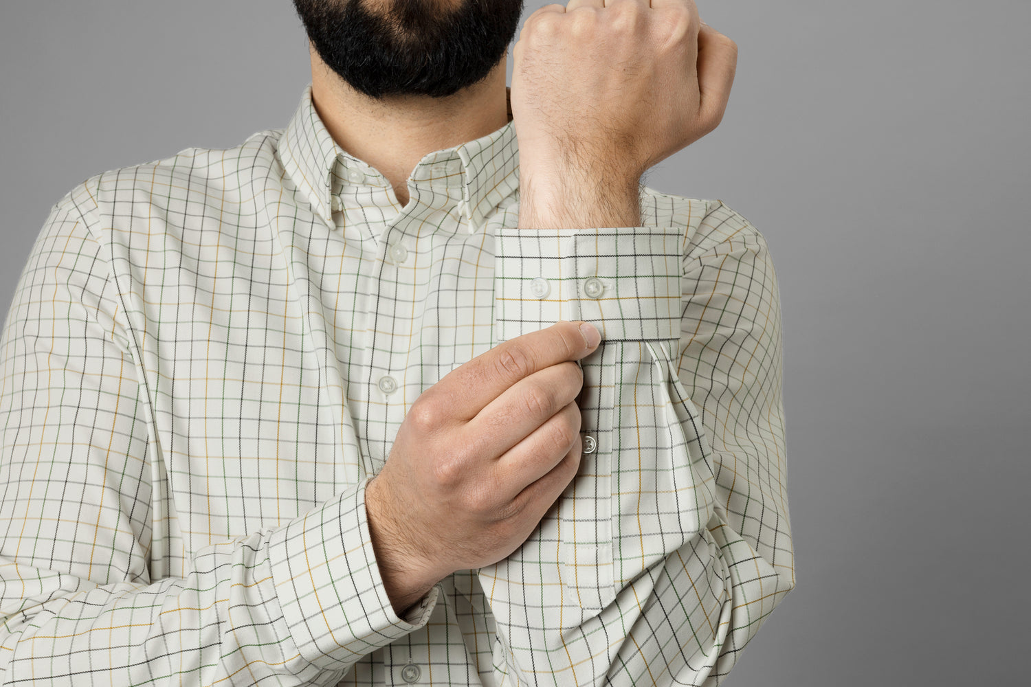 Allerston L/S skjorta EMERALD GREEN/WHITE / L